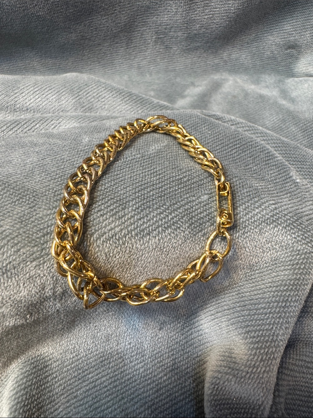 Gold Tone Double-Link Chain Bracelet for Women